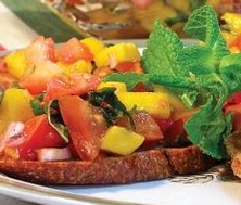 Bruschetta à la mangue