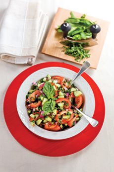 Salade de tomates au basilic