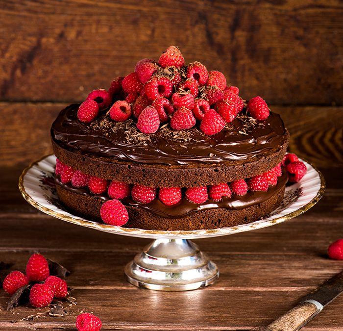 Gâteau étagé choco-framboises
