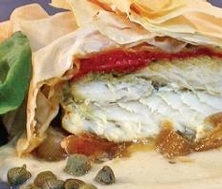 Feuilleté de turbot, sauce aux câpres