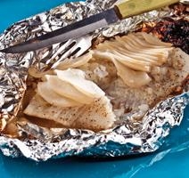 Papillote de poisson aux poires