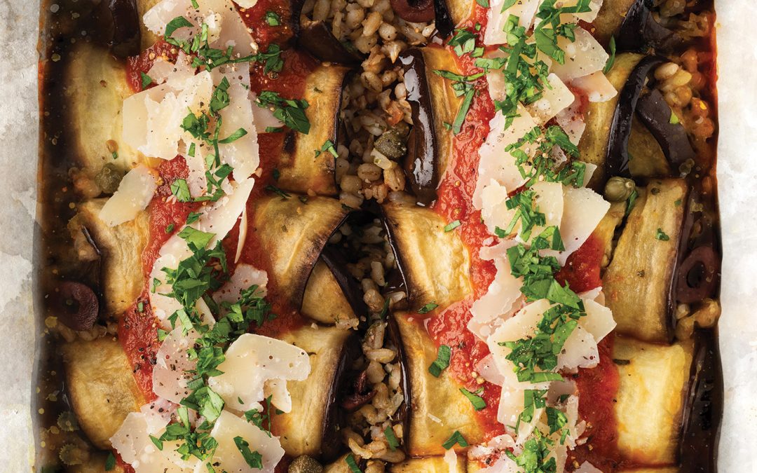 Rouleaux d’aubergine farcis