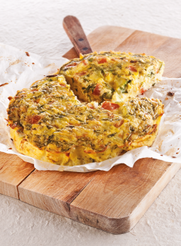 Tarte aux tomates, courgettes et fines herbes