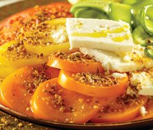 Salade de tomates et de concombres au dukkah