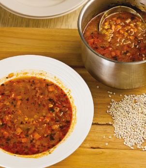 Soupe épicée aux carottes et à l’orge