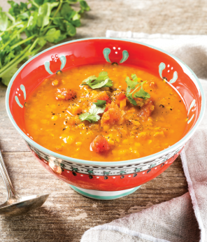 Soupe lentilles et tomate