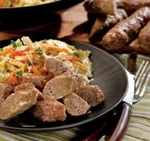 Saucisses de veau au four