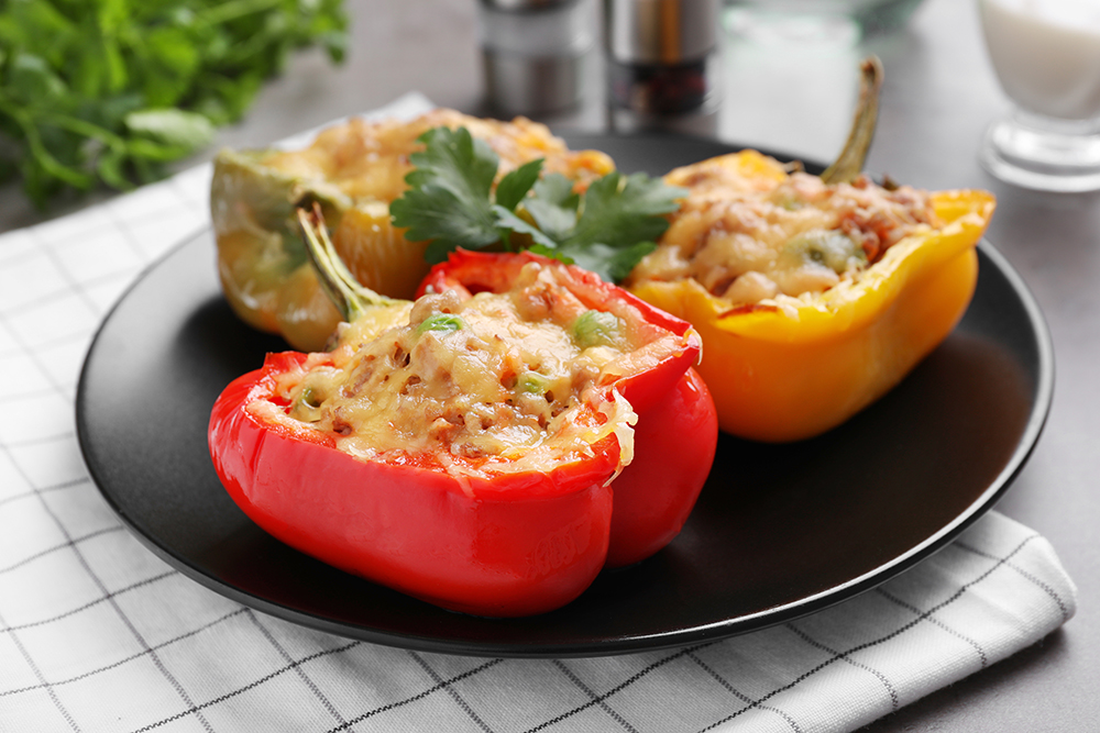Poivrons verts farcis au boeuf